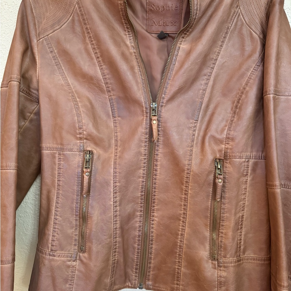 Sophia Max Women's Brown Leather Jacket